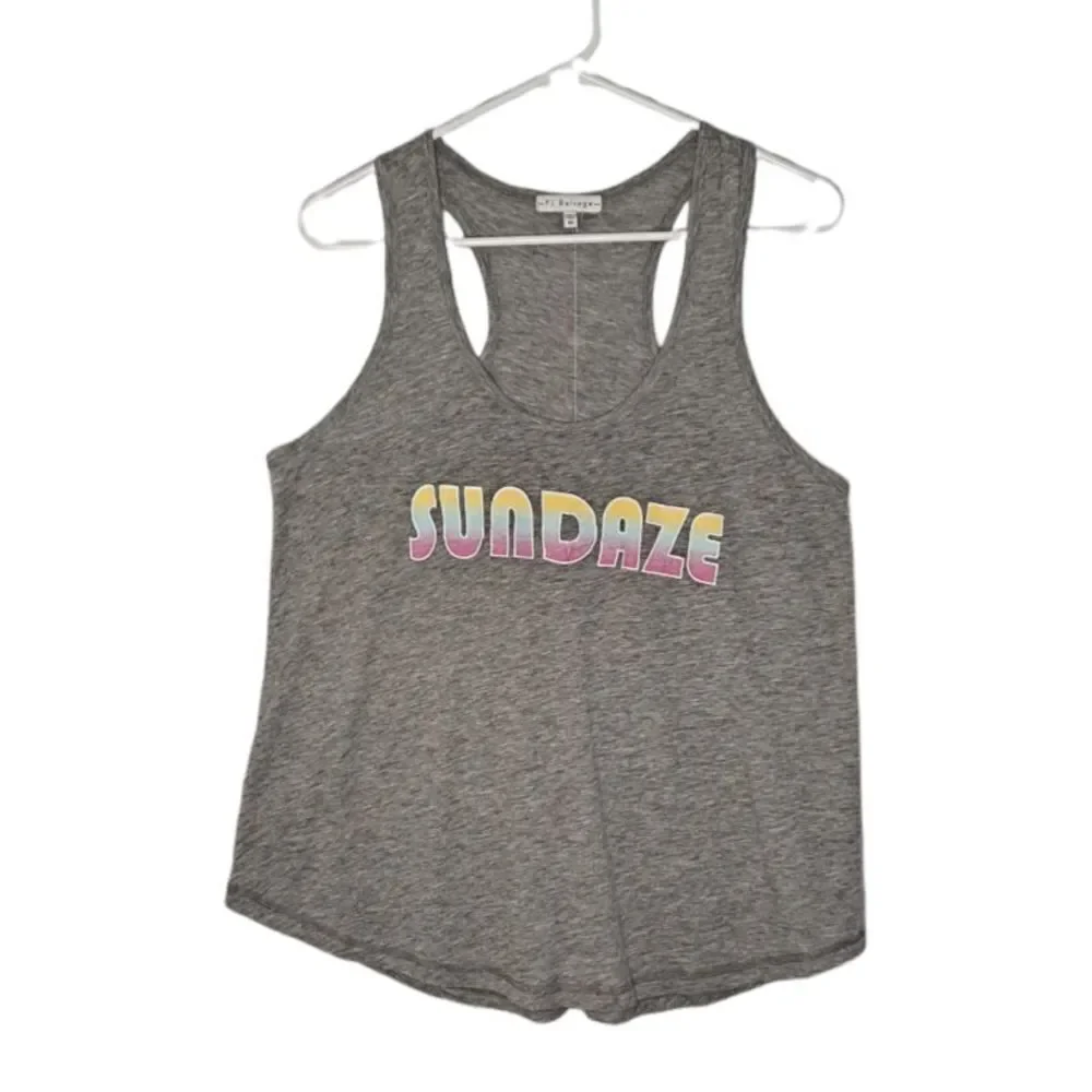 PJ Salvage Graphic Racerback Pajama Top Grey Medium